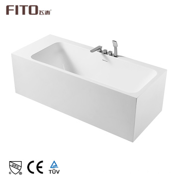 Excellent White Modern Freestanding Acrylic Square Small Bathtub With Faucet